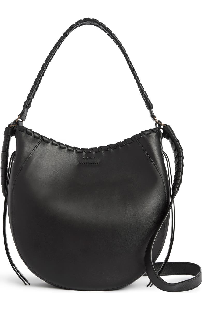 AllSaints Courtney Leather Hobo, Main, color,