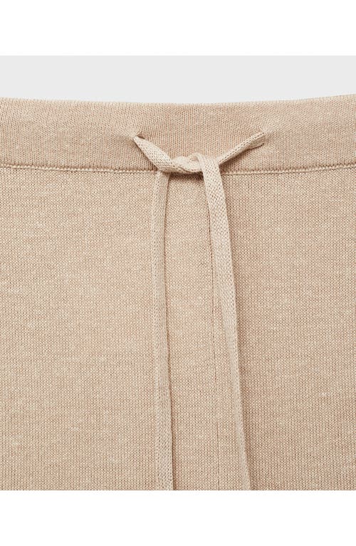 Mango Knit Drawstring Straight Leg Pants In Neutral