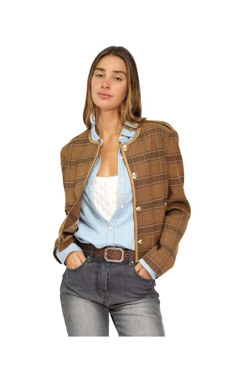 Dynasty Boxy Paisley Jacket, Main, color, Brown