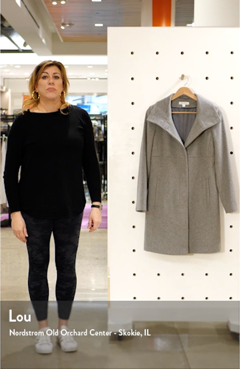 Stand Collar Wool Blend Coat, sales video thumbnail