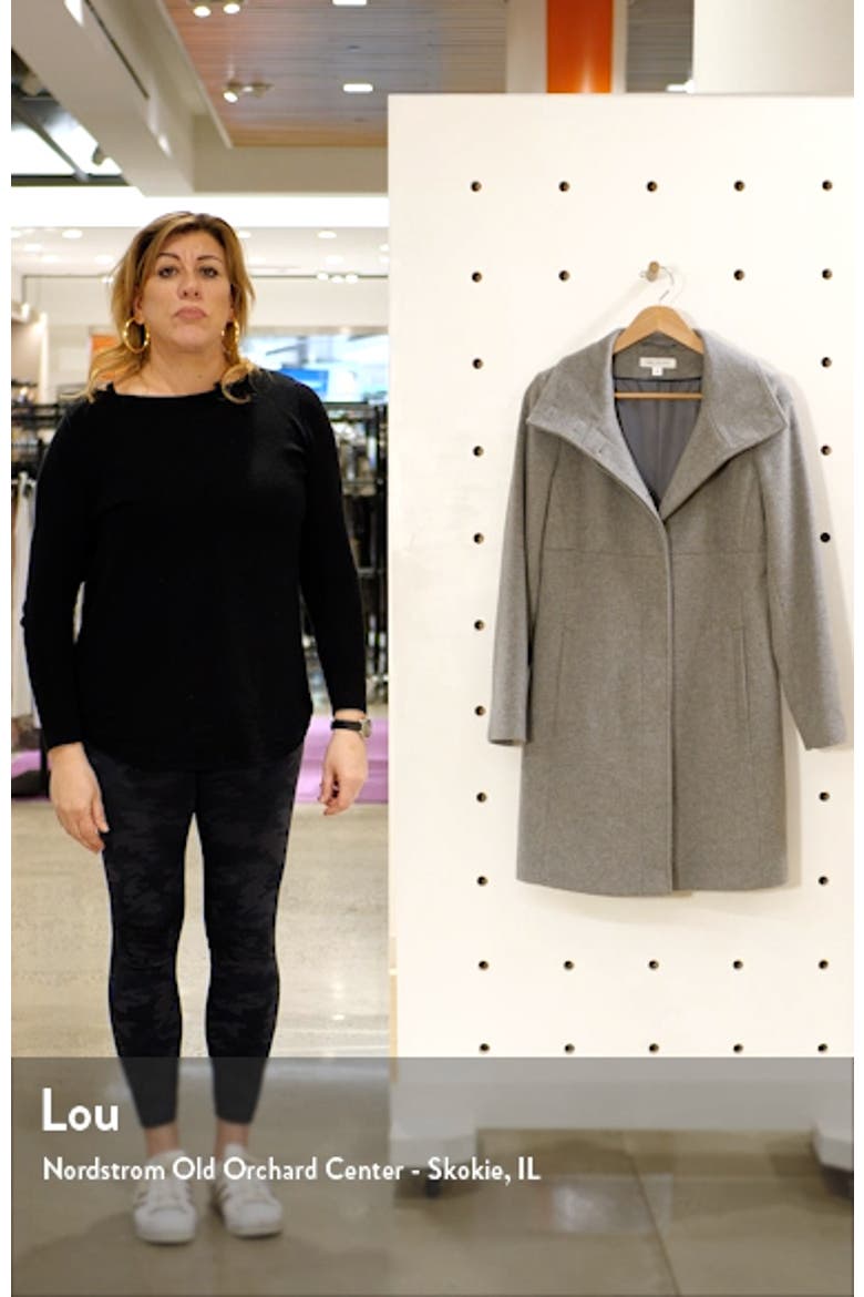 Stand Collar Wool Blend Coat video