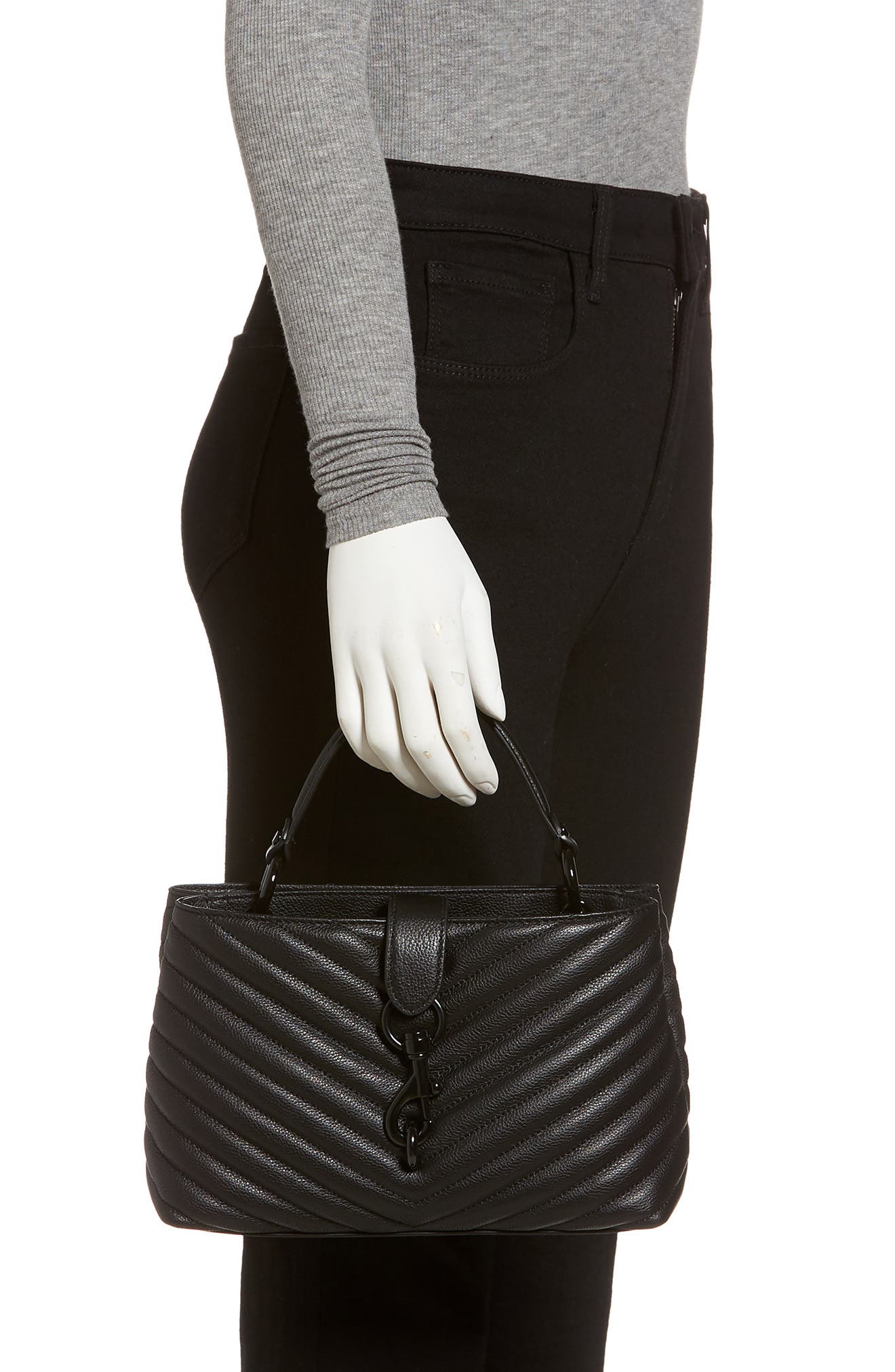 Rebecca Minkoff Edie Leather Top Handle Satchel, Alternate, color, 