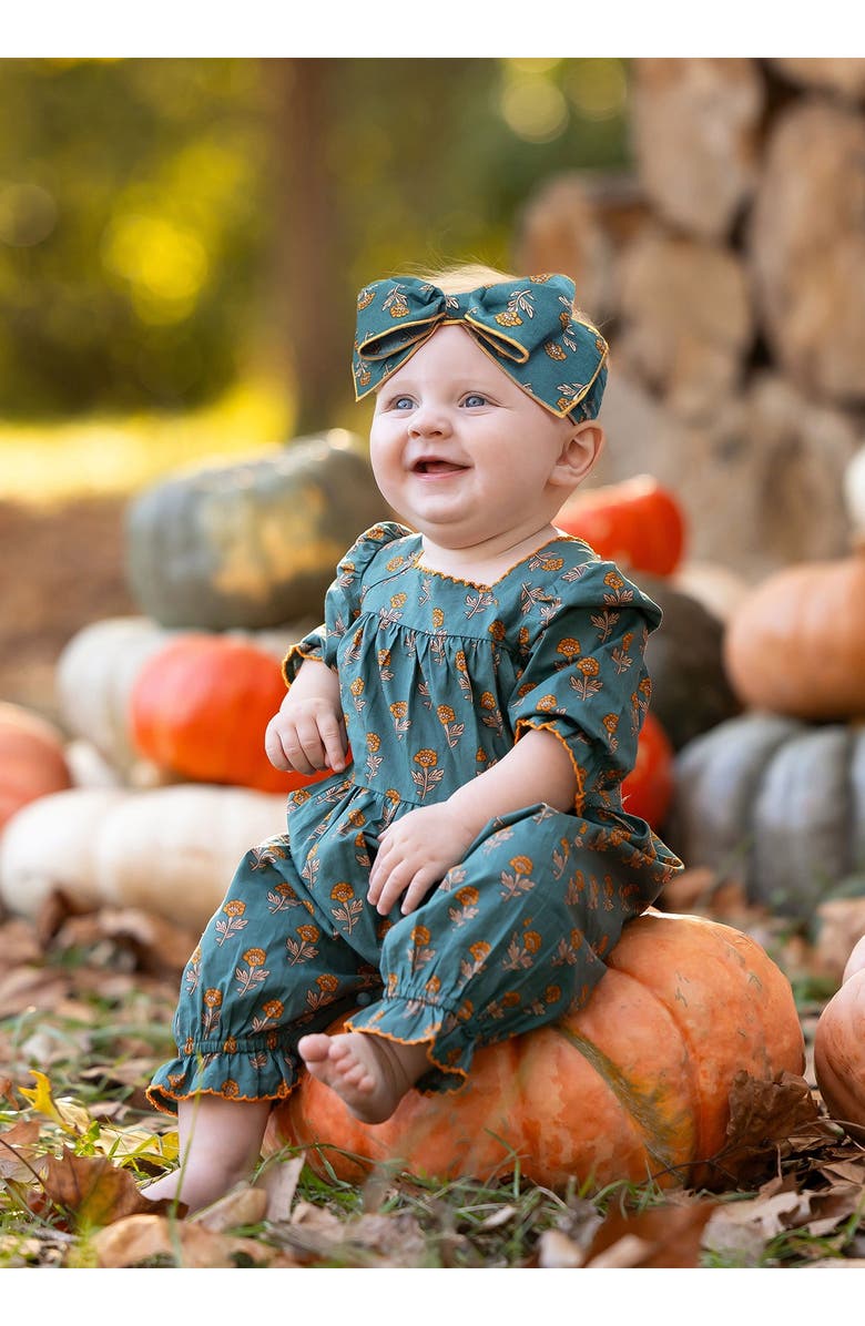 Mabel + Honey Autumn Ivy Romper, Alternate, color, Green