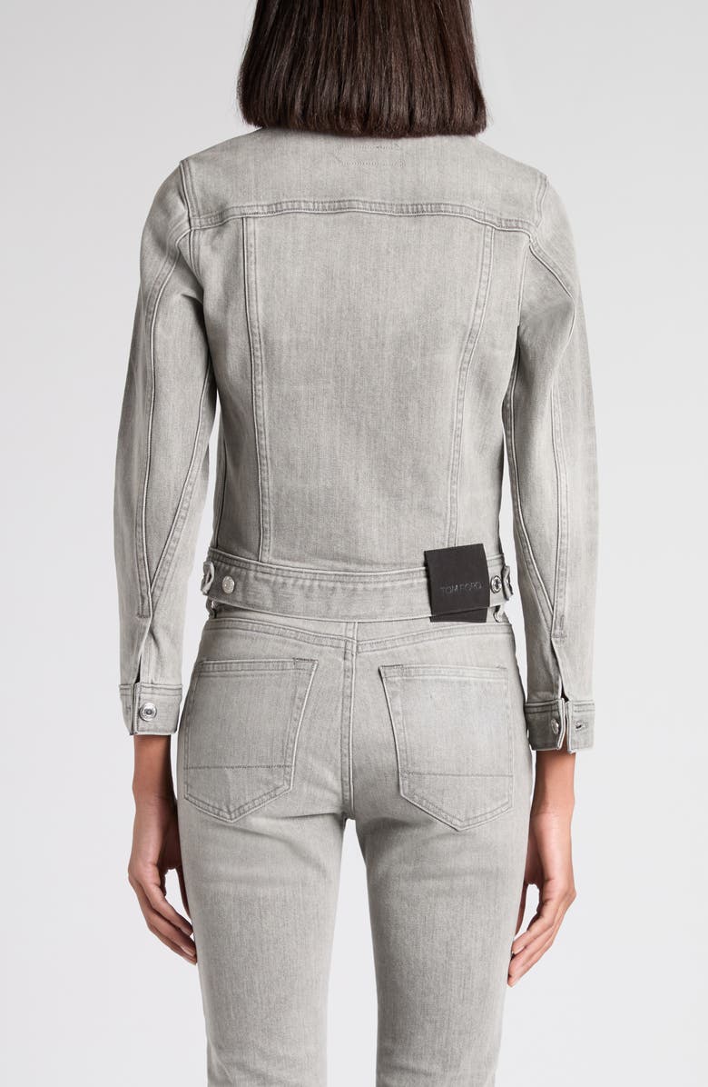 TOM FORD Stonewashed Comfort Denim Trucker Jacket, Alternate, color, Ig155 Grey Wash