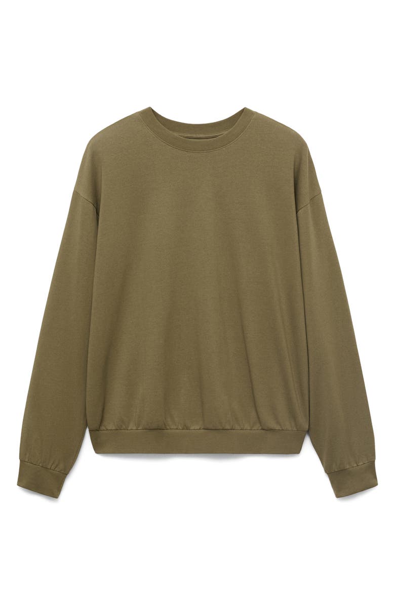 MANGO Cotton Sweatshirt, Alternate, color, Khaki Green