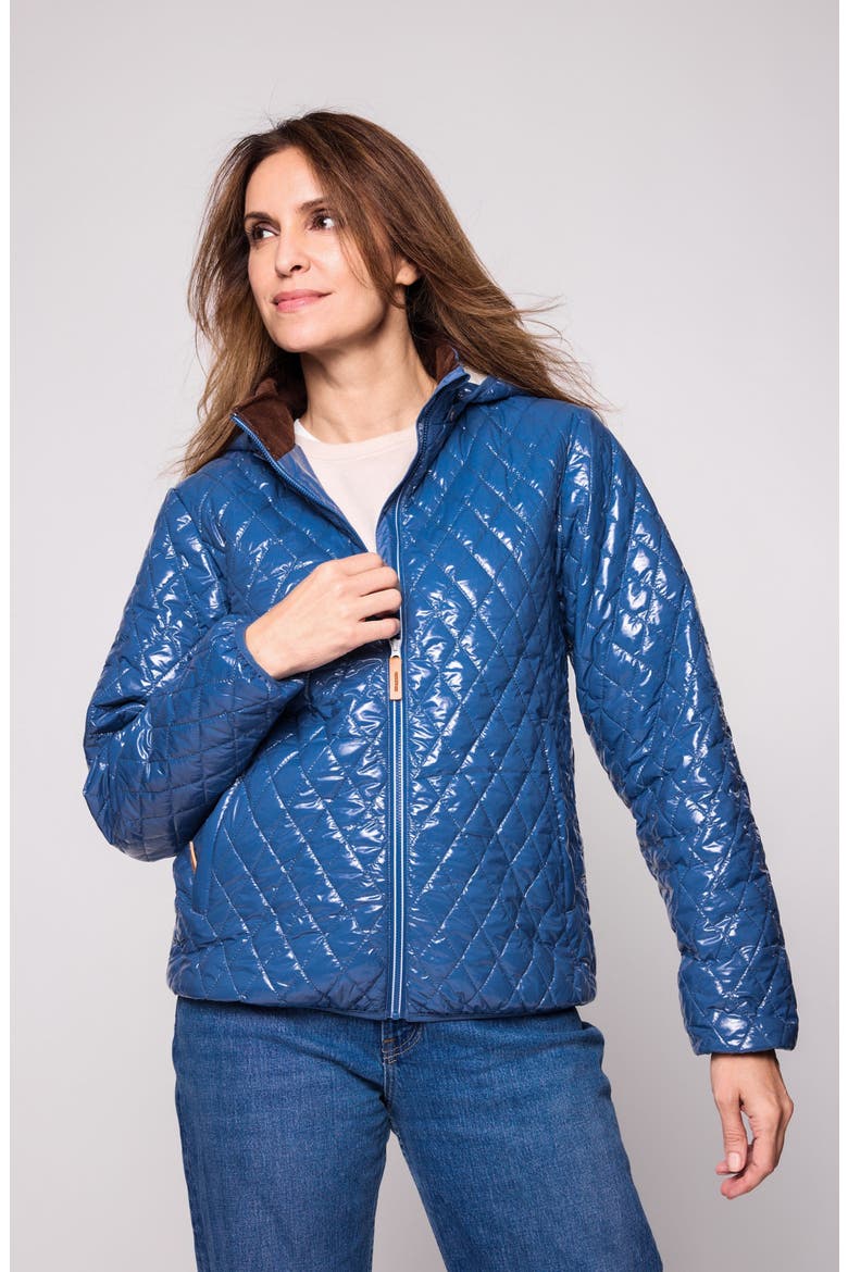 Shiny Quilted Puffer Jacket, Alternate, color, Shiny Mountain Blue