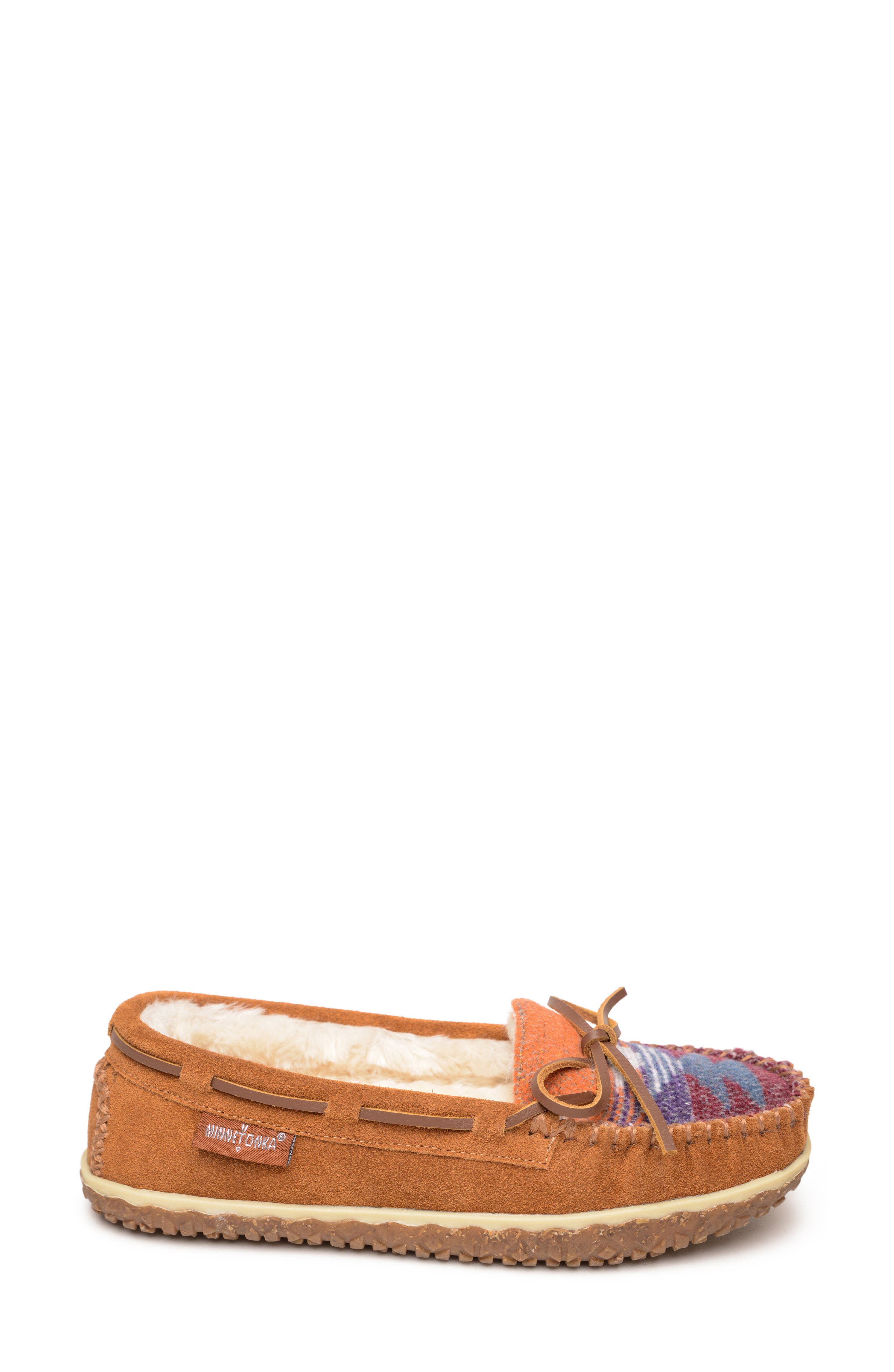 Tilia Faux Fur Lined Slipper, Alternate, color, BROWN MULTI