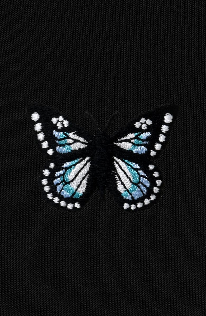 Dalix Butterfly Cropped Hoodie, Alternate, color, Black