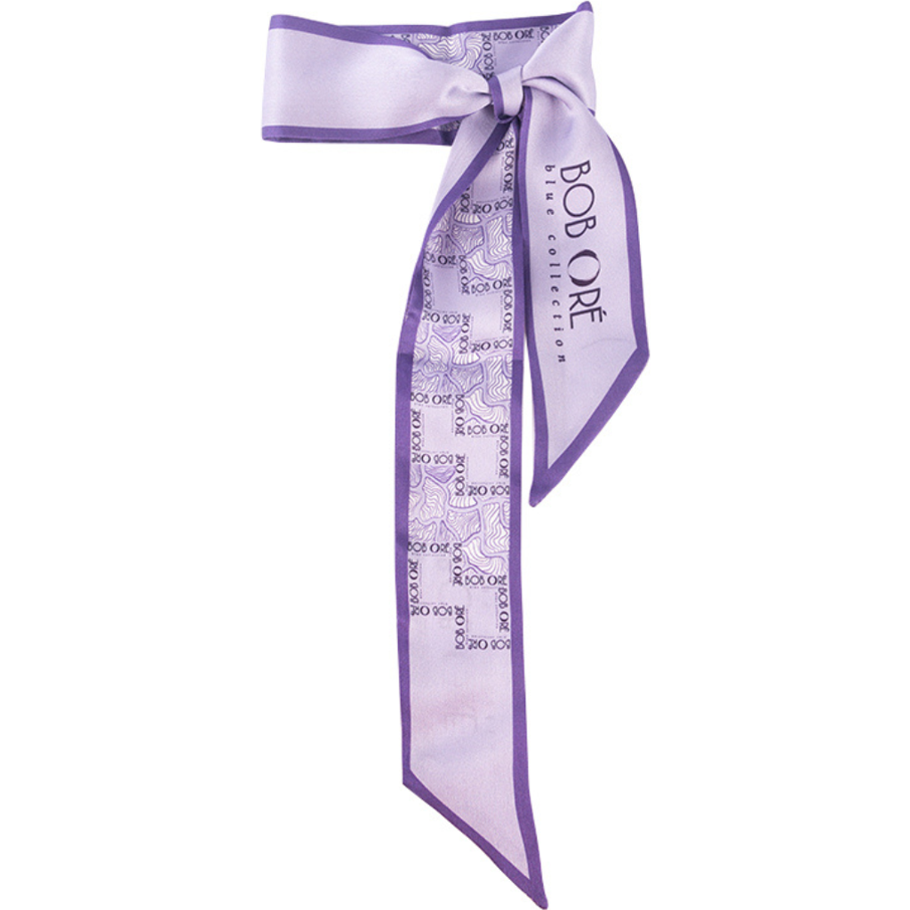 Bob Oré Blue Collection Twilly Silk Scarf In Purple