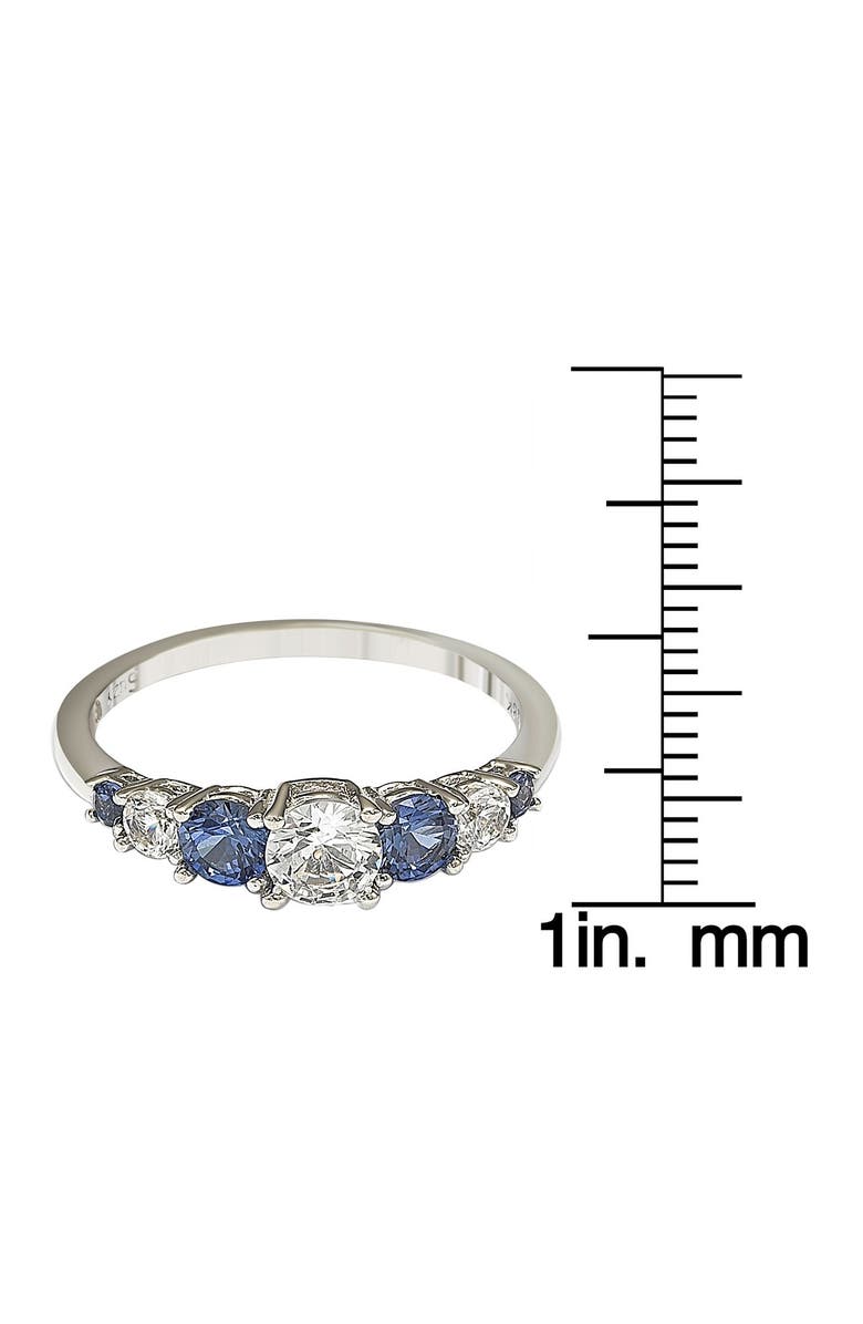 SUZY LEVIAN Sterling Silver Sapphire & Diamond Accent 7-Stone Ring - 1.75 ctw, Alternate, color, Blue