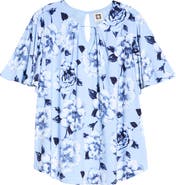 Anne Klein Pleated Flutter Sleeve Top