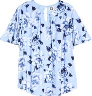 Anne Klein Pleated Flutter Sleeve Top