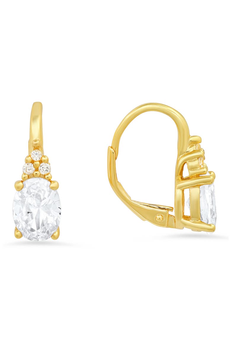 Sterling Silver Leverback Earrings, Main, color, GOLD