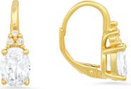 Queen Jewels Sterling Silver Leverback Earrings