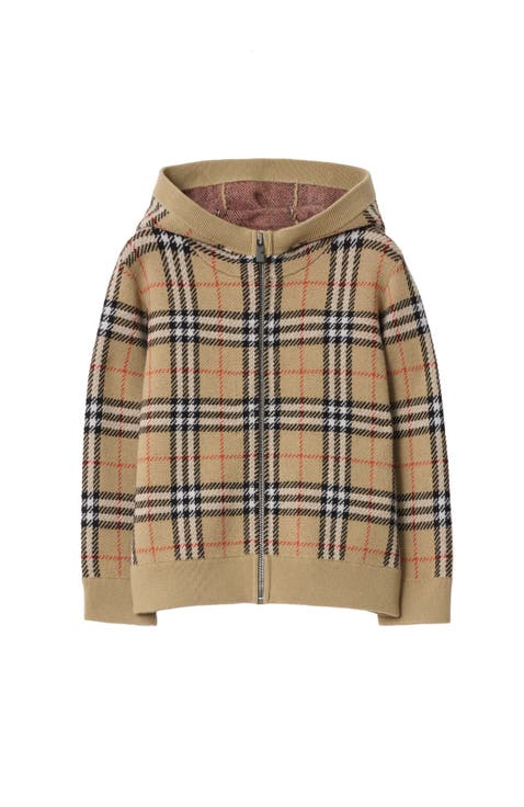 Check Wool Zip Hoodie