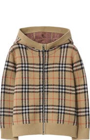 Burberry Check Wool Zip Hoodie