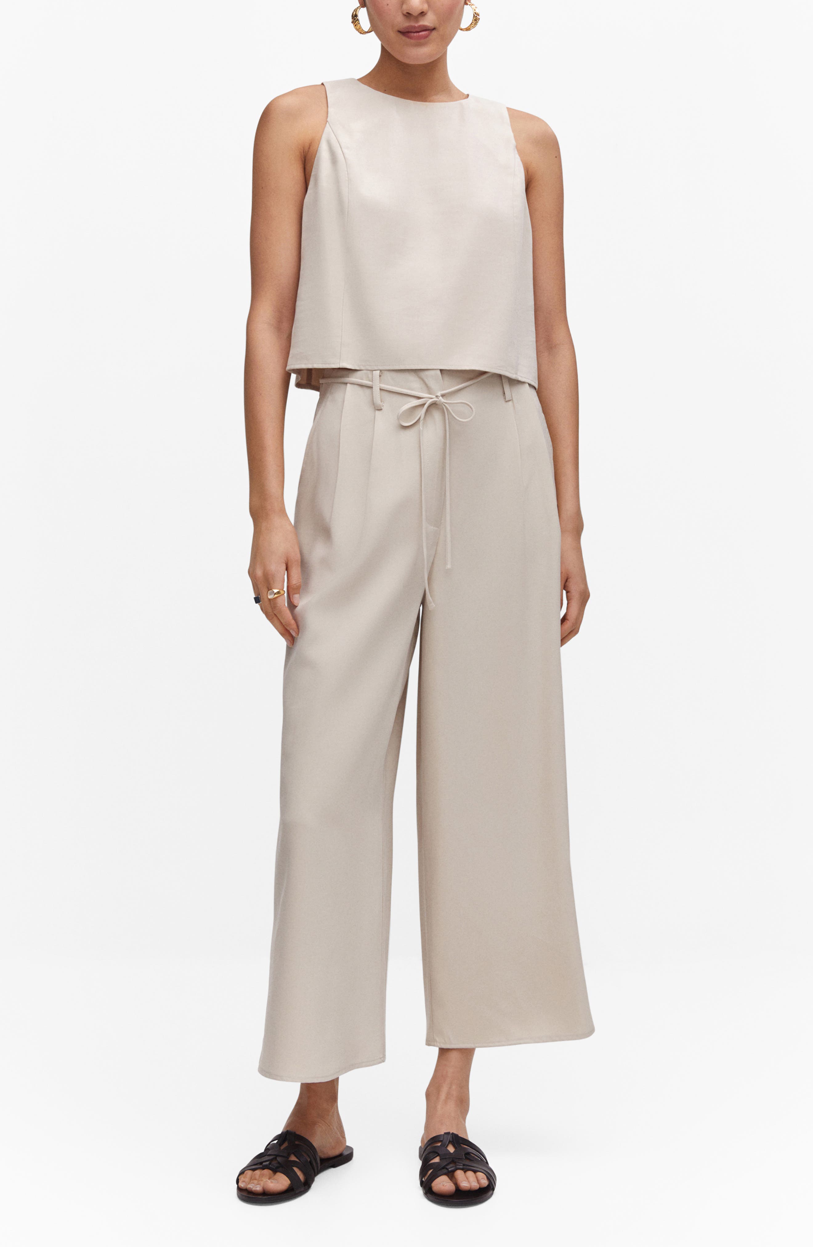 Tie Belt Wide Leg Pants (Women) | Nordstrom