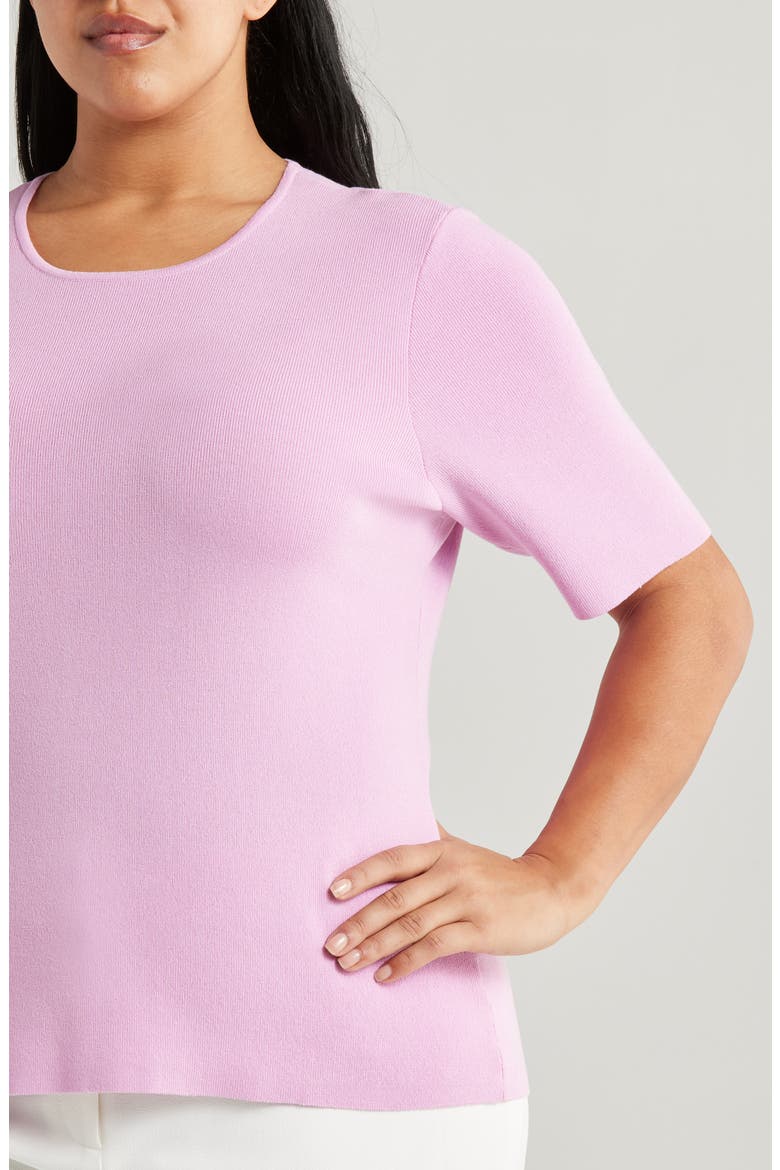 Short Sleeve Sweater, Alternate, color, PINK MACAROON