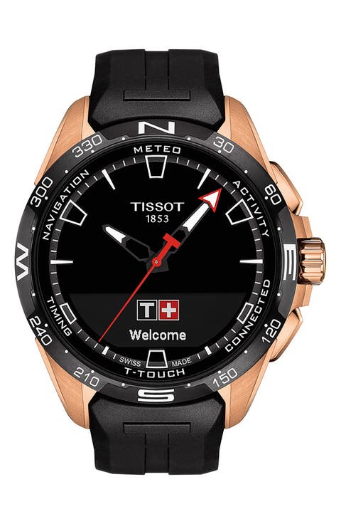 T-Touch Connect Solar Smart Silicone Strap Watch, 47.5mm