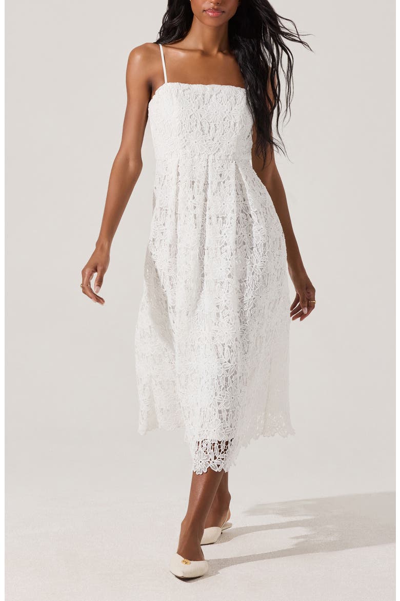 Floral Lace Dress, Alternate, color, WHITE