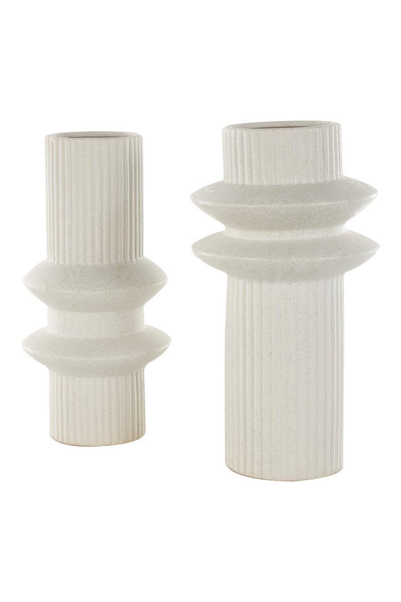 2-Piece Ceramic Vase Set, Alternate, color, WHITE