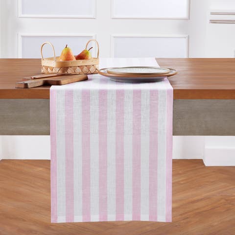 Linen Table Runner for Dining Table, Holiday and Everyday Table Decor - Sorrento Stripe