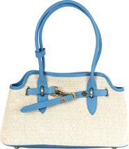 Persaman New York Marlow Raffia & Leather Shoulder Bag