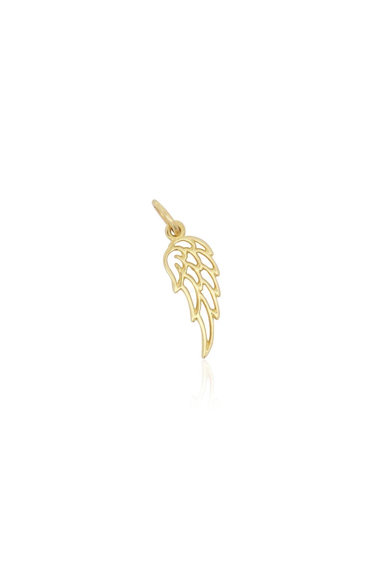 Mini Gold Angel Wing Charm, Main, color, Yellow Gold