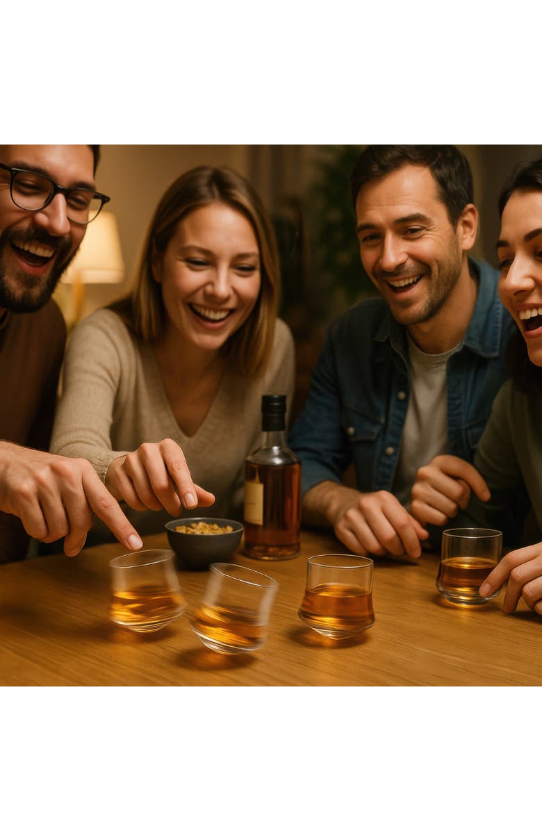 FINAL TOUCH Revolve - Revolving Shot Glass - Set of 4, Alternate, color, Clear