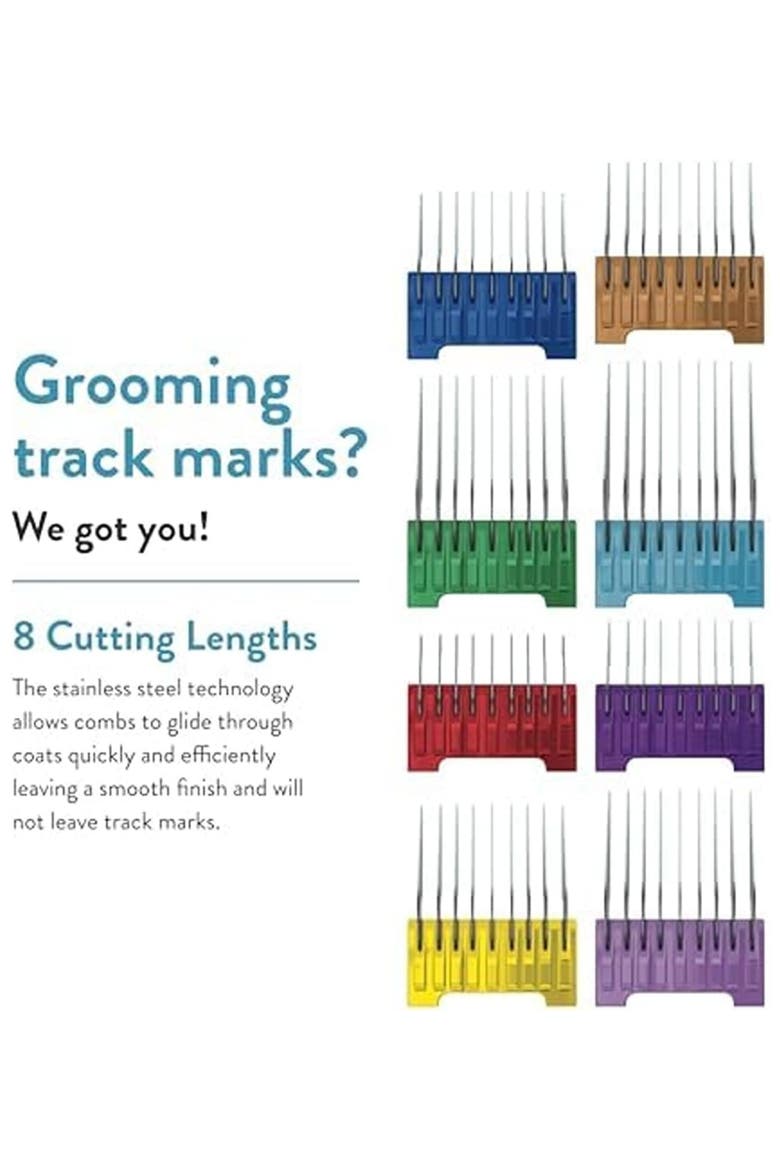 Pet Grooming Clipper Guide Combs for Cats, Dogs, Alternate, color, Multicolor