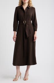 Julia Jordan Belted Midi Shirtdress