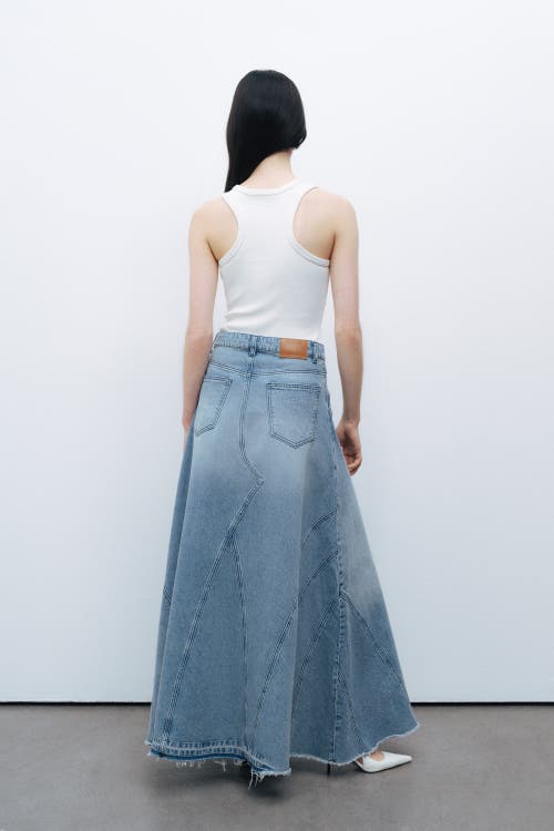 NOCTURNE NOCTURNE SLIT DETAILED MAXI DENIM SKIRT