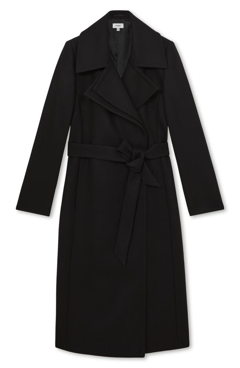Reiss Odette Wool Blend Wrap Coat, Alternate, color, Black