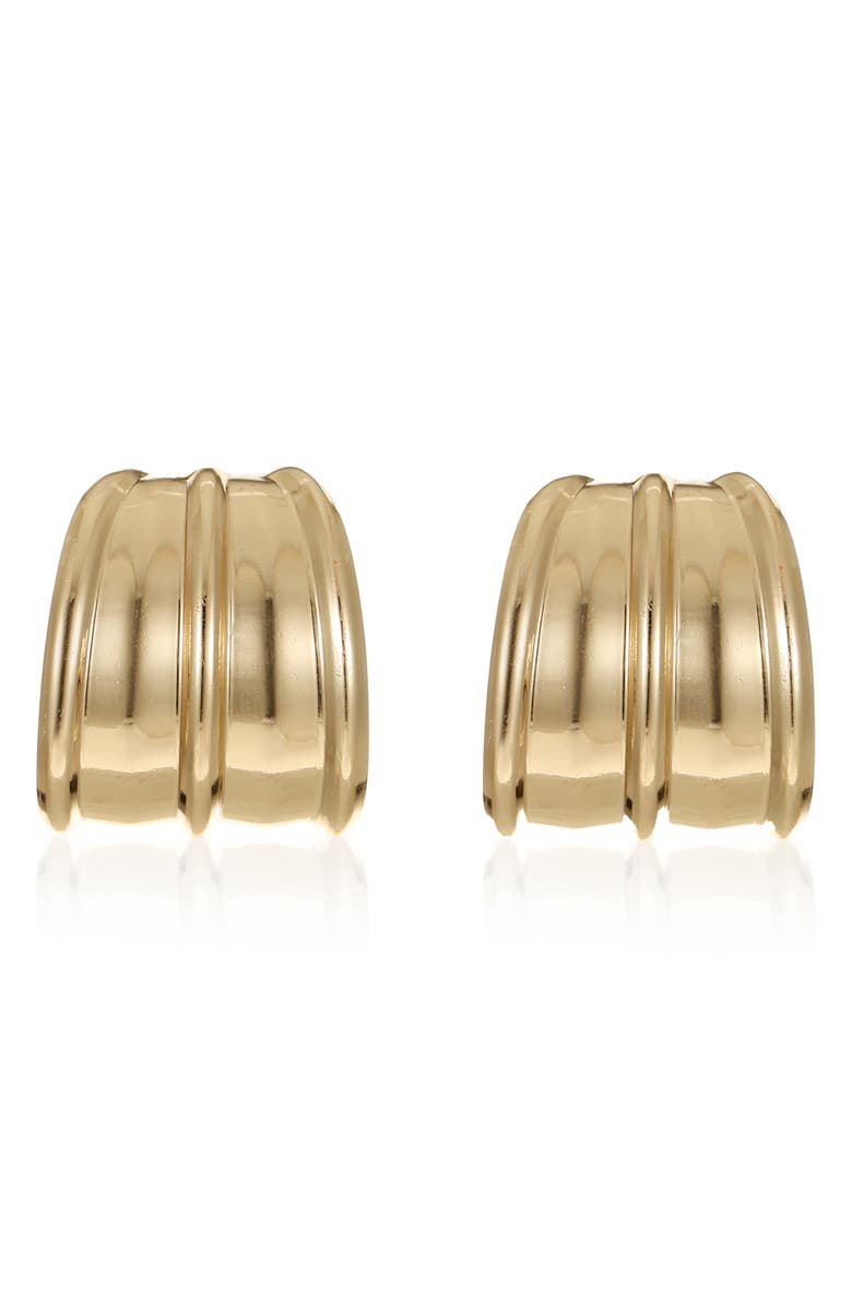 Ettika Fan Hoop Earrings, Alternate, color, Gold