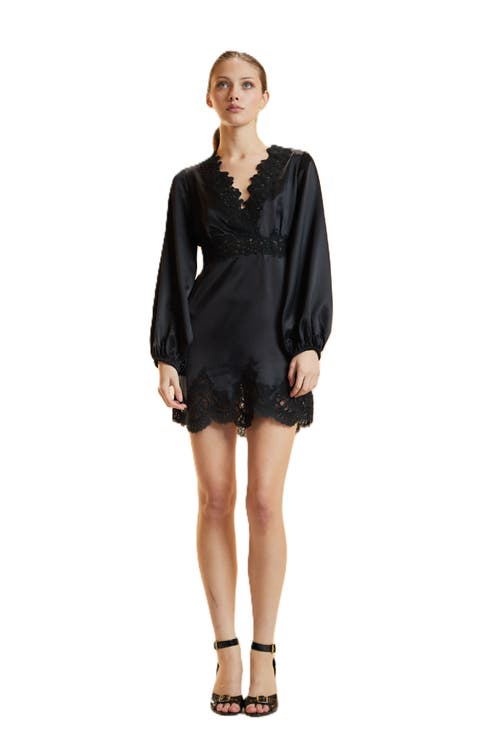 Satin Lace Mini Dress