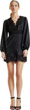 Cynthia Rowley Satin Lace Mini Dress