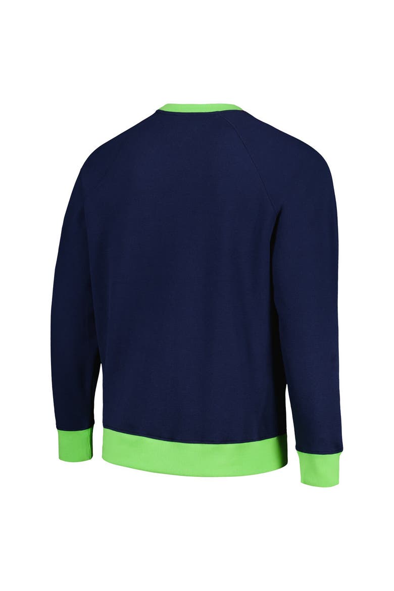 Men's Tommy Hilfiger College Navy Seattle Seahawks Reese Raglan Tri-Blend Pullover Sweatshirt, Alternate, color, Navy