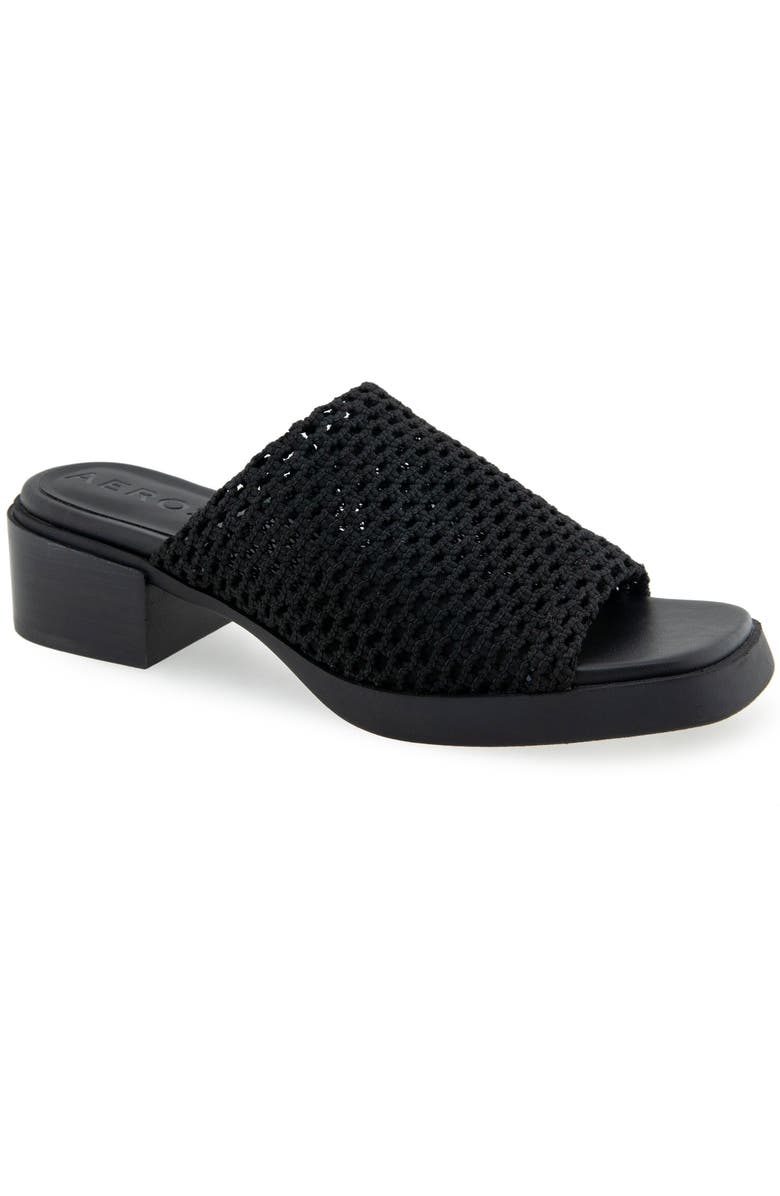 Aerosoles Denise Platform Sandal, Main, color, Black Stretch