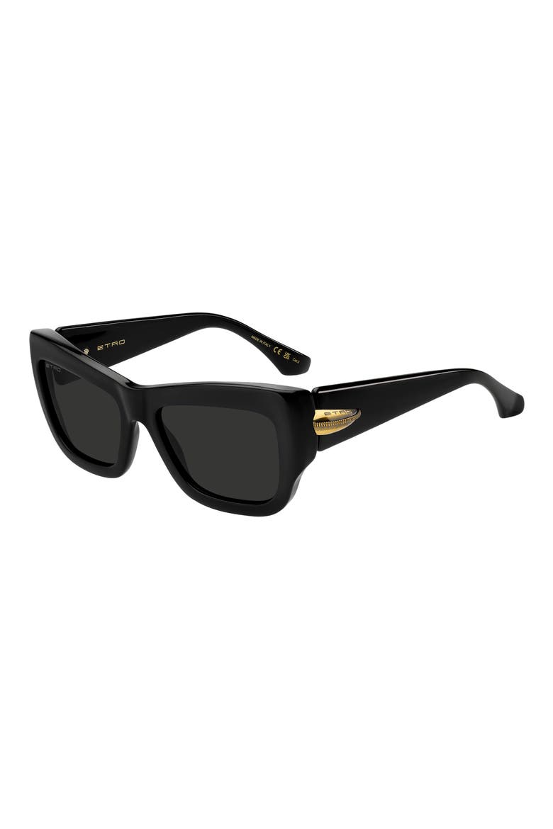 56mm Rectangular Sunglasses, Alternate, color, BLACK/ GREY