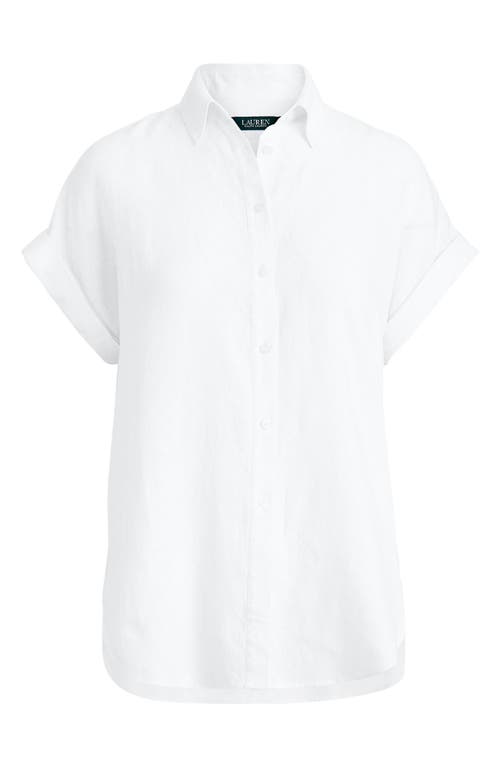 Polo Ralph Lauren Ss Lra St Short Sleeve Button Front Shirt In White