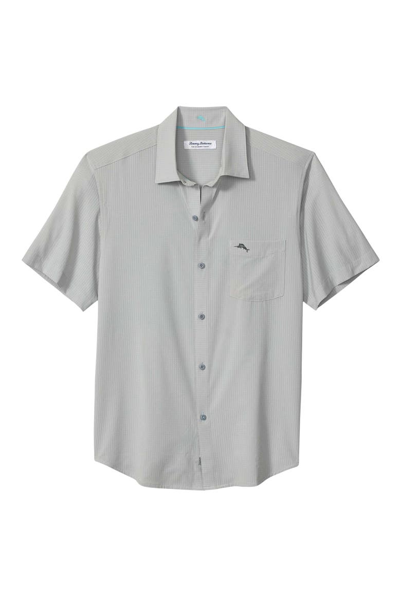 Bahama Coast Venice Vines IslandZone® Short Sleeve Button-Up Shirt, Main, color, HARBOR MIST