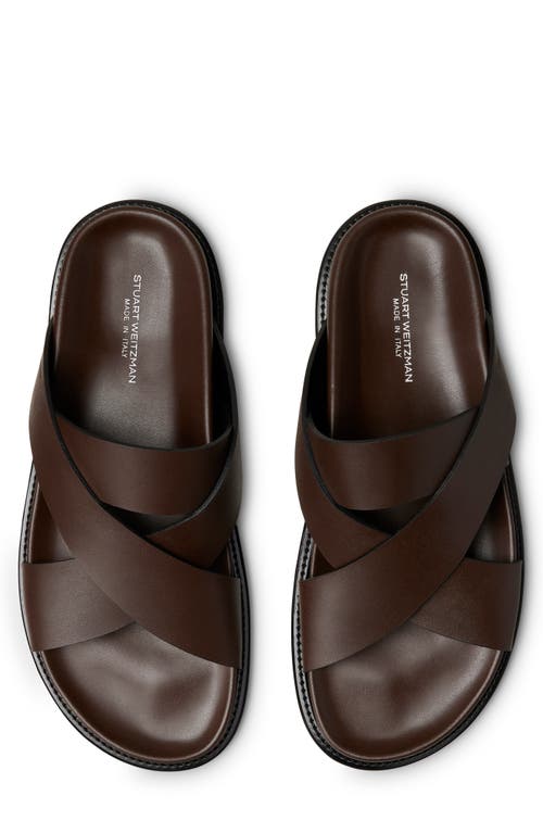 Shop Stuart Weitzman Berkley Slide Sandal In Espresso