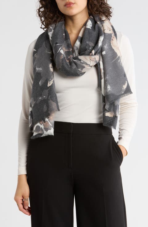 Inky Floral Supersoft Wrap Scarf