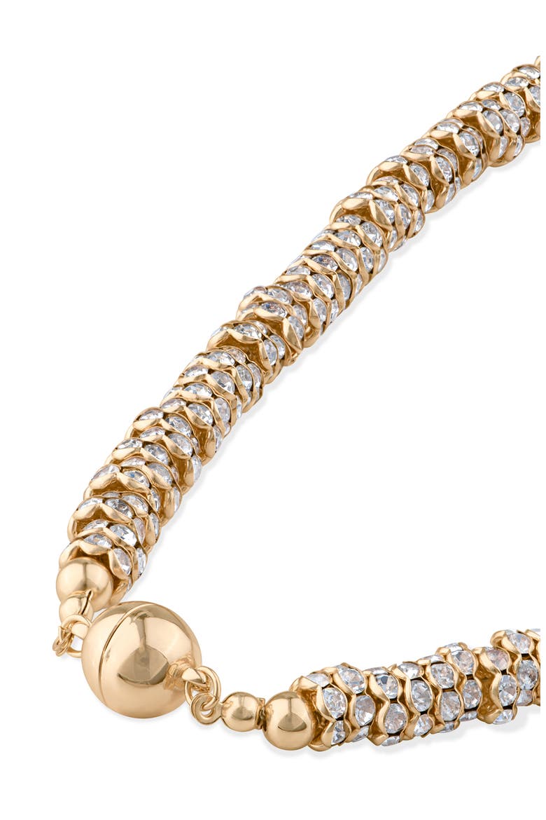 Rondelle Imitation Pearl Drop Necklace, Alternate, color, WHITE/ CLEAR GOLD