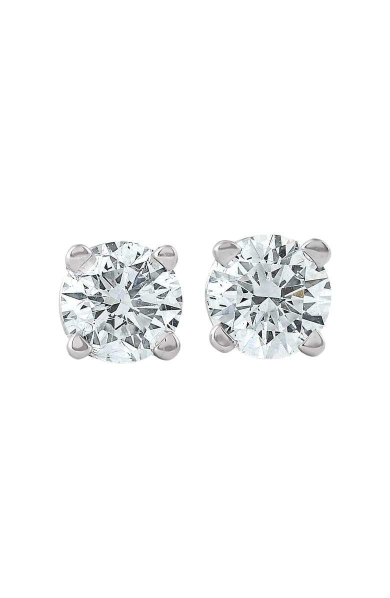 Bliss Diamond 1/3 Ct Screw Back Diamond Studs 14k Gold Lab Grown Earrings, Main, color, 14K White Gold