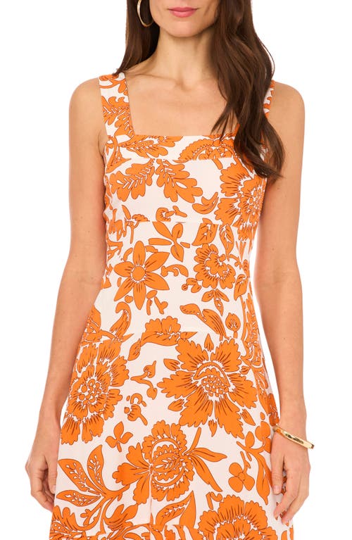 Shop Vince Camuto Floral Tiered Maxi Dress In New Ivory/orange