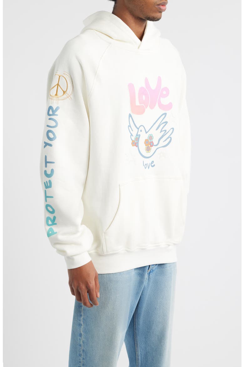 Sweet Bird Graphic Cotton Pullover Hoodie, Alternate, color, TOFU