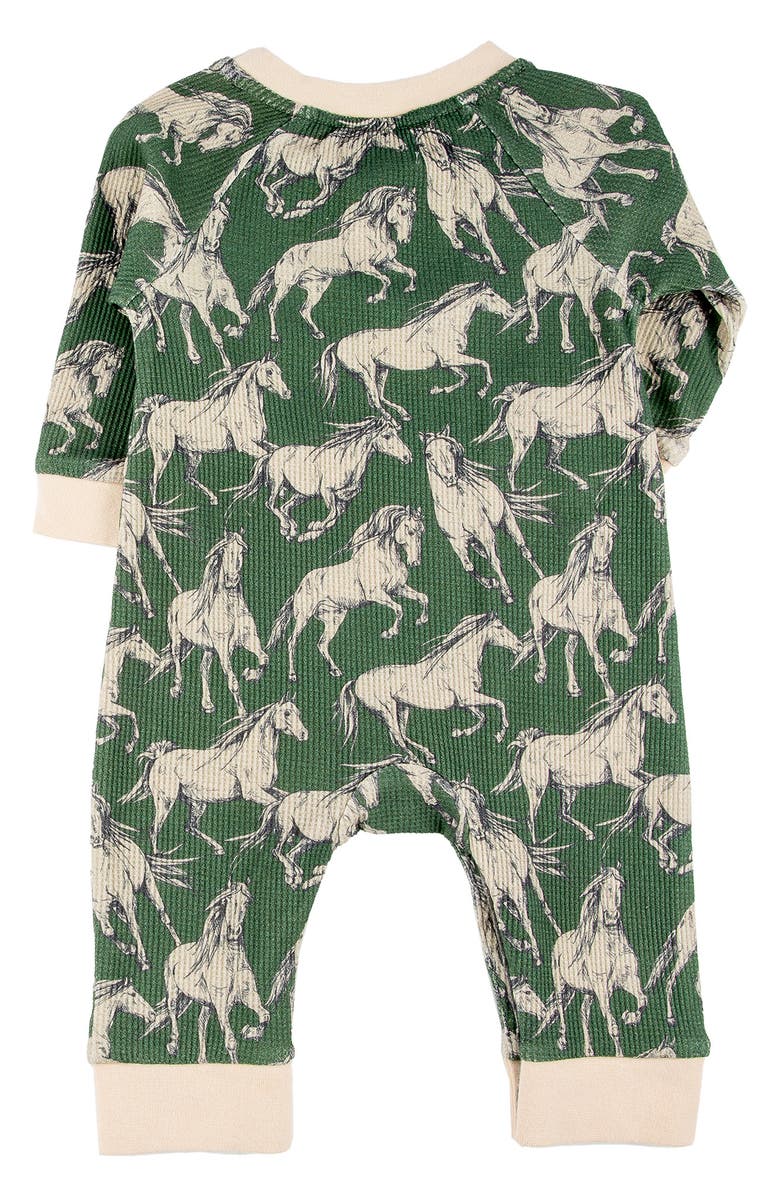 Miki Miette Nova Horse Print Cotton Romper, Alternate, color, 