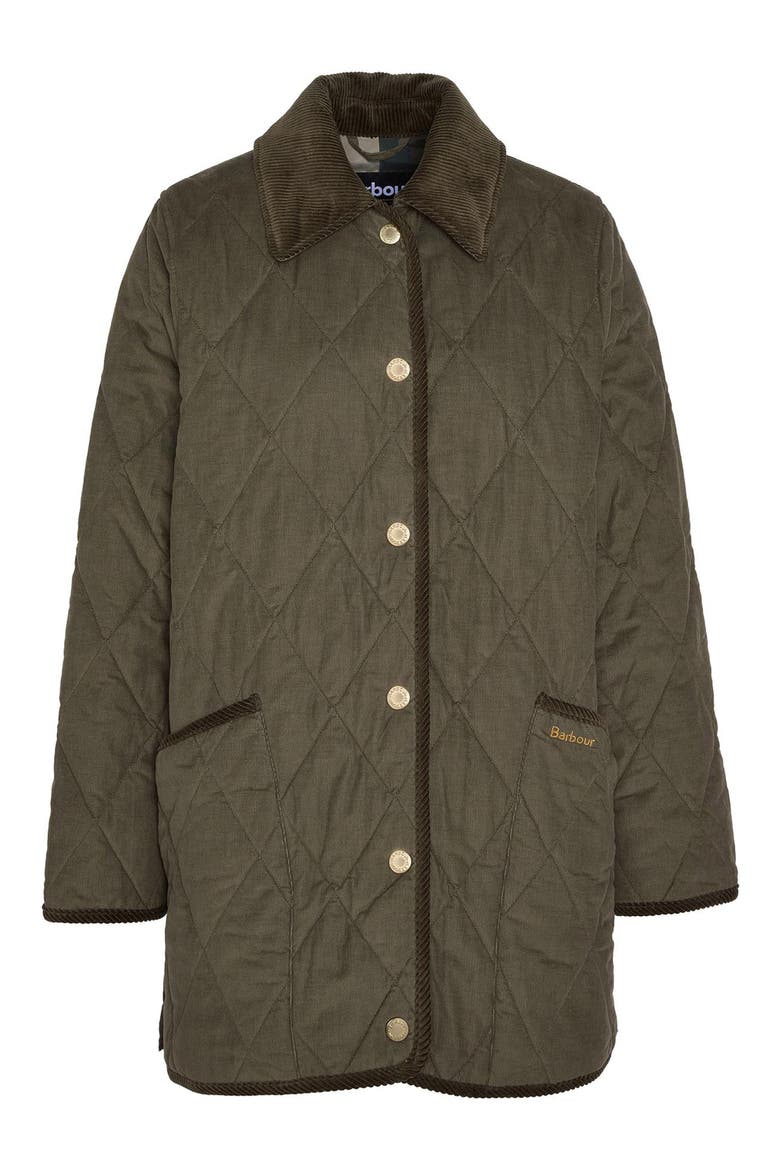 Cornelia Quilted Jacket, Alternate, color, DEEP OLIVE/ANCIENT TARTAN