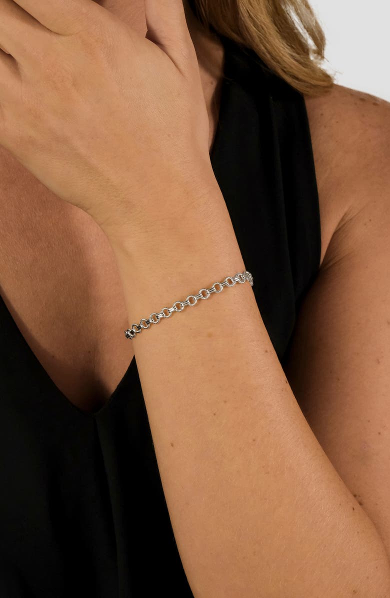 Sterling Forever Parker Textured Chain Bracelet, Alternate, color, 